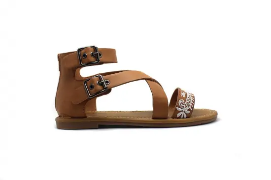 Ladies Fashion Embroider Flat Sandals