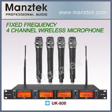 Manztek UK-800 Professional 4 channel UHF Wireless Microphone