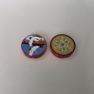 3D pattern mini round compact case