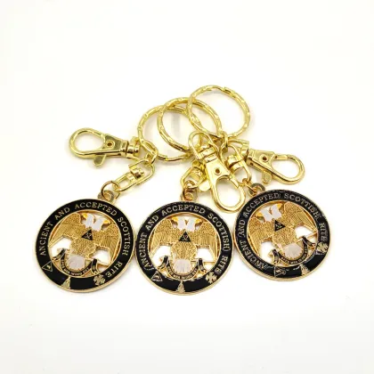 Philippine Eagle Keychain: 3D Cut Out Gold and Black Designs