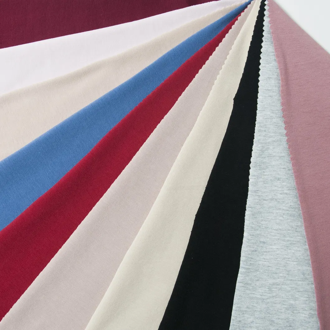 L ผ้าคอตตอนสแปนเด็กซ์ซิงเกิลเจอร์ซีย์ Soild Combed Compact Siro น้ำหนักเบา