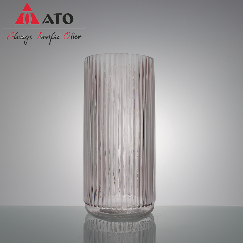 Vaso de vidro de cilindro transparente para vasos de peças centrais de casamento