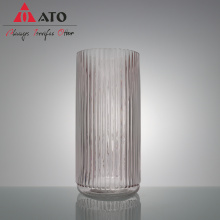 Vase en verre à cylindre transparent pour centres de centres de mariage