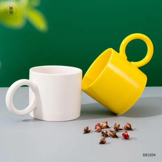 Custom Manufacturer OEM Nordic Insulated Color Glaze Ceramic Cup with Custom Logo Personalization