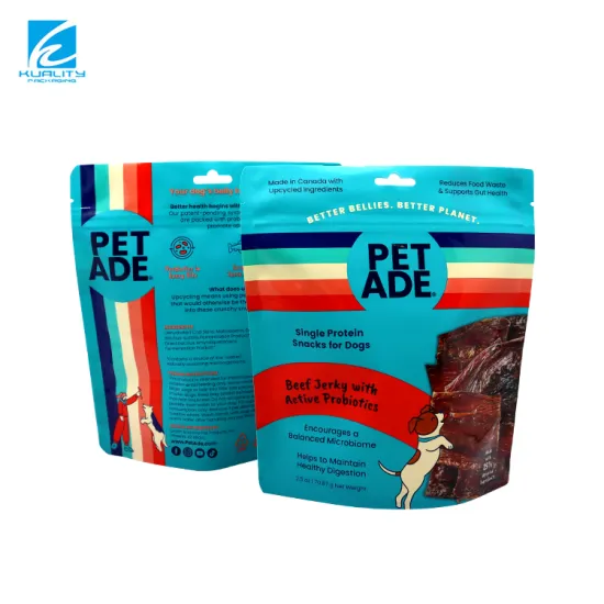Custom Logo Plastic Resealable Standing Up Ziplock Food-Grade Pet Food Bag