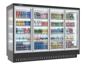 Split Glass Door Refrigerator with Air Cooling Chiller