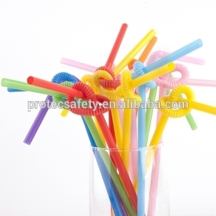 colorful long drinking straws