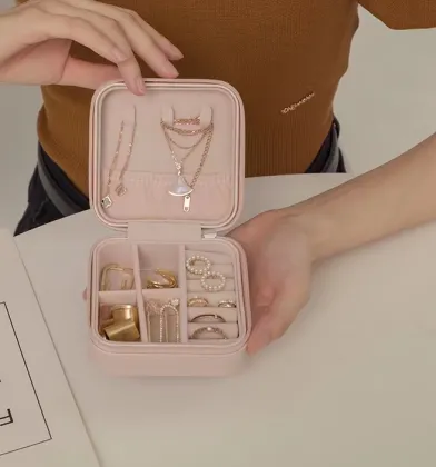 Jewelry travel earrings necklace storage box
