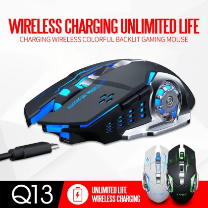 2.4GHz 2400DPI Professional Silent Rechargeable Wireless Gaming Mouse with Backlight