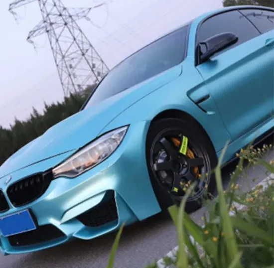 satin metallic lake blue wrap vinyl