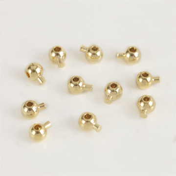 18K Gold plattierte Messingschmuck Crimp Perlen und Erkenntnisse