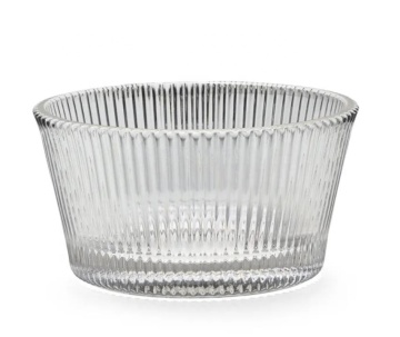 decorative ribbed salad Dessert glass bowl set