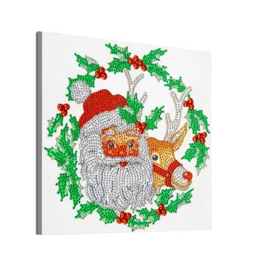 Венок Санта-Клаус в форме хрустальной алмазной росписи