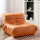 Single Orange Leather Pleated Soft Recliner Sofa