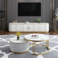 Gold Finish Brass Diamond Cut Coffee Table