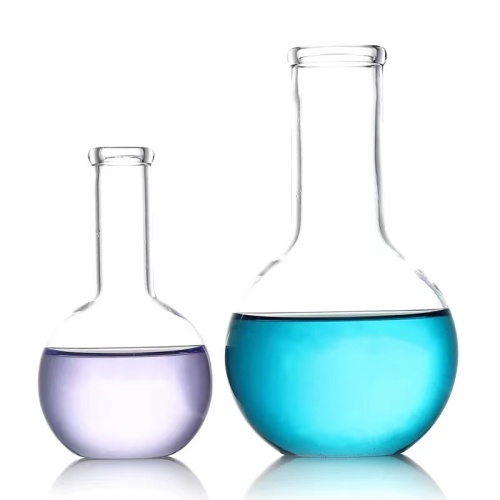 Long narrow neck round glass boiling flask 500ml