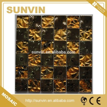 brushed sliver stainless steel 304# mix crystal glass mosaic tile