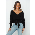 Women's Wrap VNeck Long Pullover Top