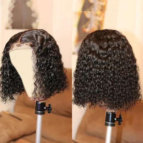 Short Curly Lace Wig Human Hair Bob Cut Full Lace Wigs With Baby Hair Virgin Brazilian Bob Curly HD Transparent Lace Front Wig