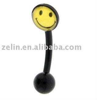 BIOPLAST Smiley Face Logo Eyebrow Ring body piercing jewelry