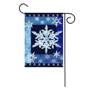 Digital Printing Winter Snowflakes Custom Garden Yard Flags