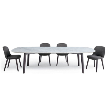 Nordic Solid Wood Ash Table Legs with Marble Top Luxury Dining Table
