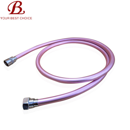 Pink Non-Toxic PVC Chrome Shower Hose