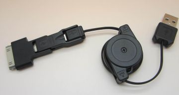 30 Pin 3 In 1 Retractable Usb Cable Male To Male With Abs Shell