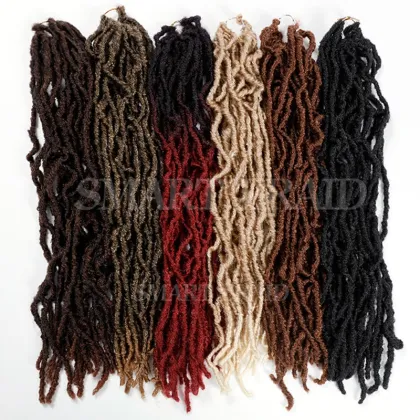 18 Inch Nu Faux Locs Crochet Hair Curly Wavy Goddess Locs Crochet Braids Hair Black Synthetic Faus Locs Braiding Hair for Women