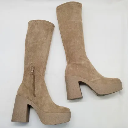 Autumn New Women's Mid-Tube High Boots: Fashion Casual Long Tube Over-the-Knee Thick-Soled Boots