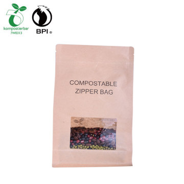 Box bottom coffee bag resealable pouch plastic packaging bag