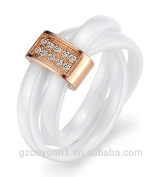 New Arrival Ceramic Wedding Ring with CZ Diamond, Ceramic Engagement Ring, Men's and Women's Ceramic Wedding Ring
