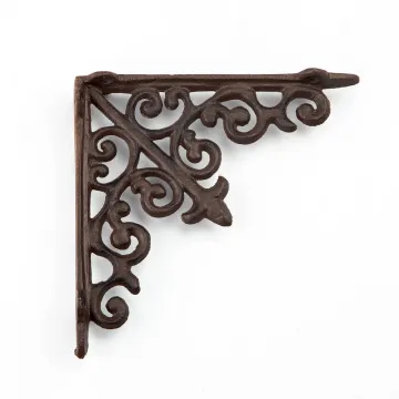 Decorative brown painting cast iron wall shelf bracket