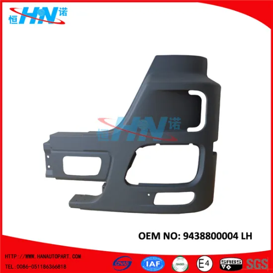 9438800004 Corner Bumper With Fog Lamp Hole Replacement Parts For Benz Actros Mp3 Mega