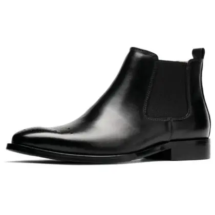 Height increasing shoes Chelsea ankle boots leather