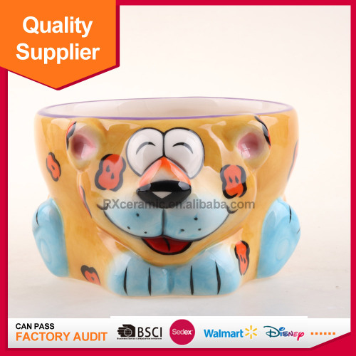 Eco-friendly promotion animal leopard ceramic bowl