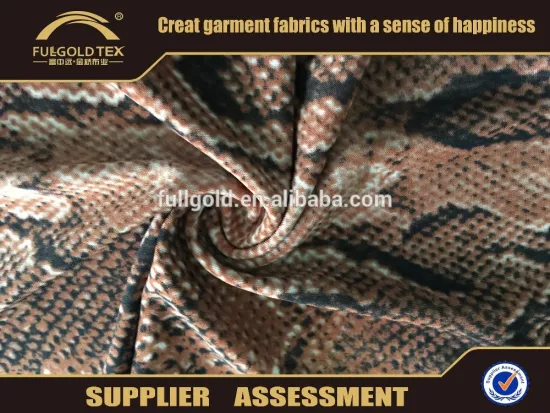 2016 fashion ITY fabric snake printed fabric shining printed fabric in keqiao fullgold