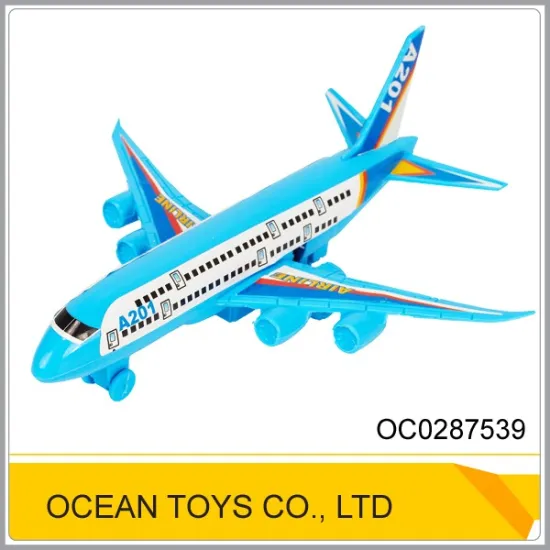 Hot sale blue freewheel small plastic toy airplane OC0287539