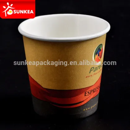 Mini small disposable paper 120ml coffee cup with brand