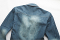 Gratis frakt mäns 2015 mode vintage stil jeansskjorta