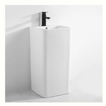 High Quality Glossy White Free-Standing Ceramic Washbasin Pedestal Basin