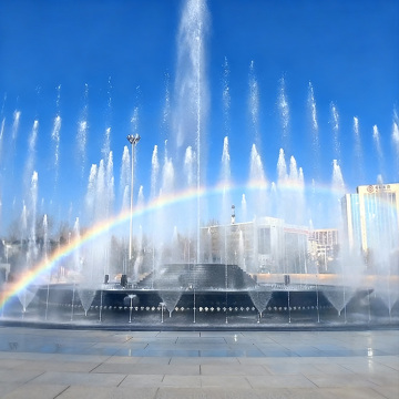 Grande fonte quadrada ao ar livre