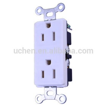 Tamper resistant decora receptacles