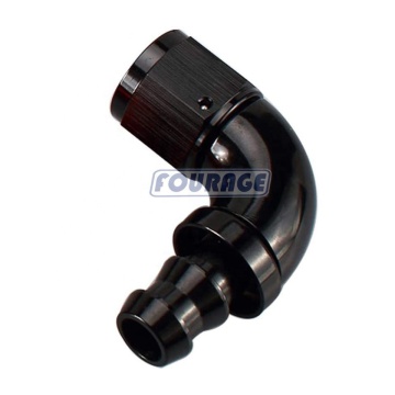 Premium Aluminum 90 Degree One-Piece Full Flow Female AN to Push-On Hose End Adapter