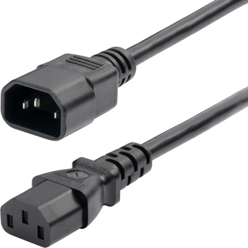 1.8m電源延長コードC14 C13 125V 18AWG IEC-320 AC電源ケーブル
