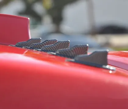 Carbon fiber roof shark fins rear spoiler wing