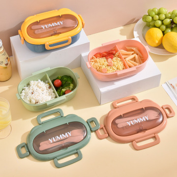 3 Square Plastic Bento Box for Children and Adults - Microwave Safe Lunch Box