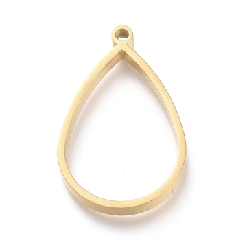 Teardrop Stainless Steel Open Back Bezel Polishing Pendants - Pandahall
