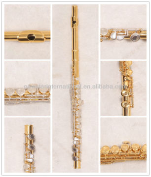 gold plated metal flute HFL-507G