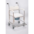 Bedside Commode Chair with 4 Brakes Casters